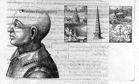 Seventeenth-century image of a man imagining things with a 'mind's eye'